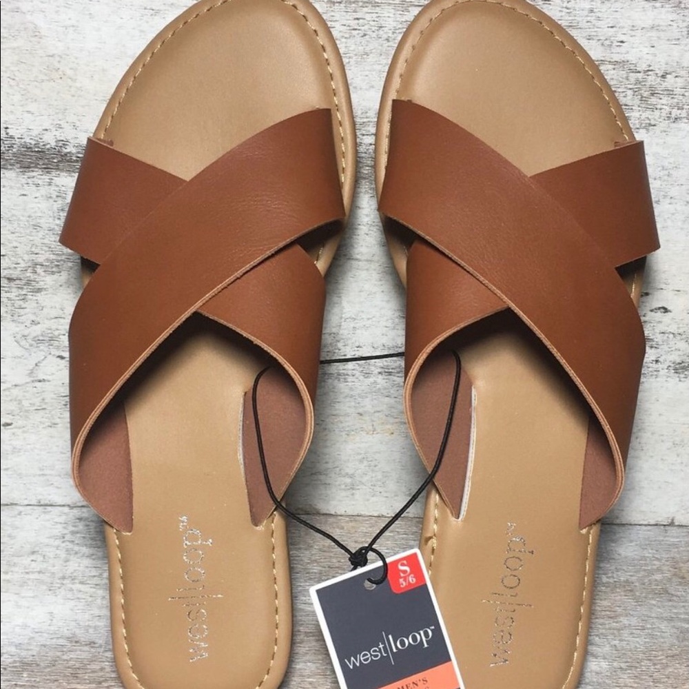 Brown west loop flip-flops